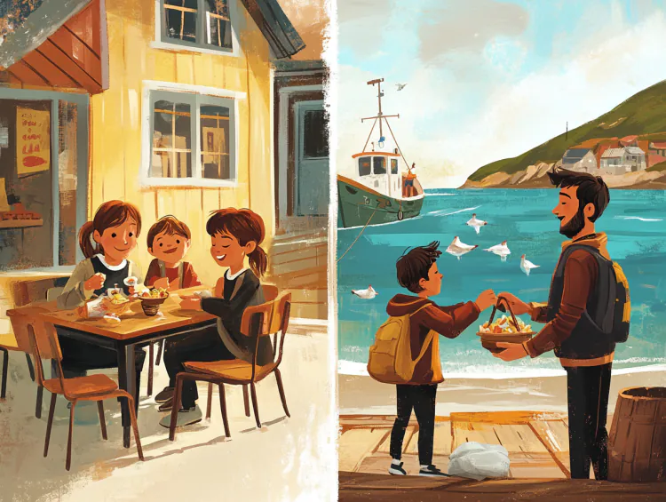 Deniz Kıyısındaki Aile - Masal Oku