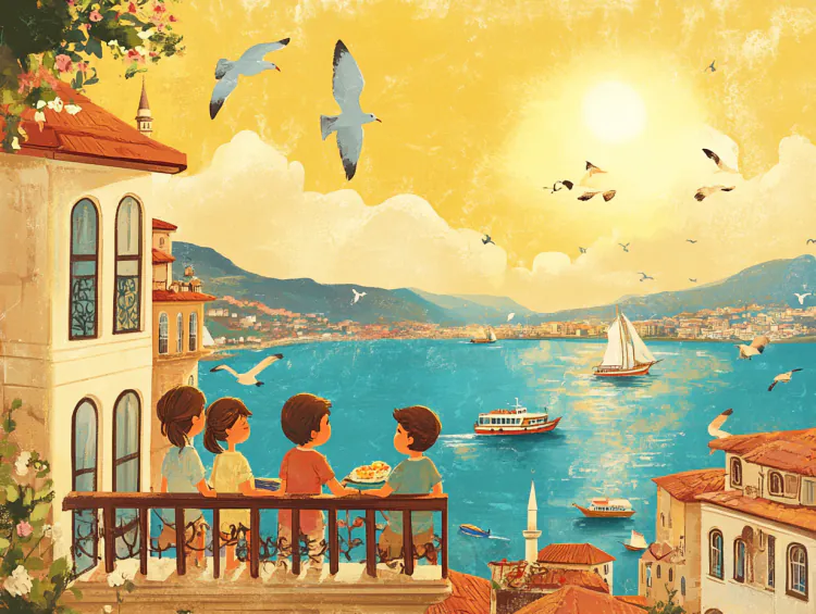 Deniz Kıyısındaki Aile