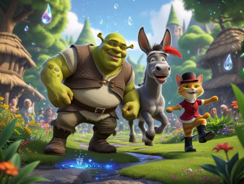 Şrek, Eşek ve Çizmeli Kedi