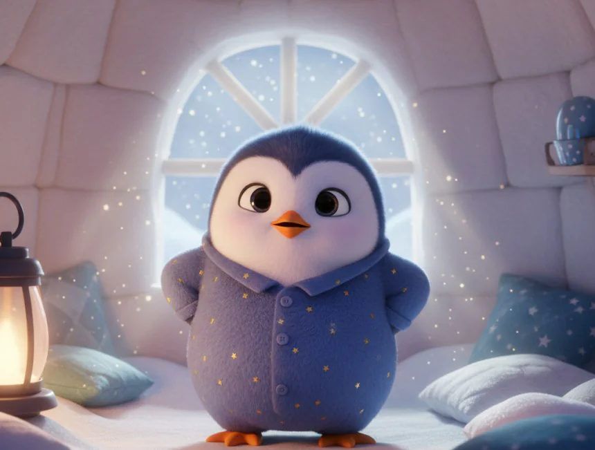 Bir varmış bir yokmuş, karların fısıldadığı o buz gibi diyarda, sırtına mavi yıldızlı yumuşacık bir pijama giyen minik b